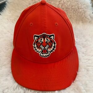 New Era 59FIFTY Tiger Patch Fitted Hat‎ MLB Baseball Cap Orange Size 7